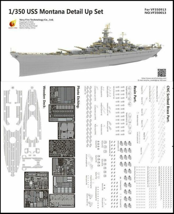 Very Fire 1/350 USS Montana BB-67 Battleship Detail Set for VF350913 VF350013