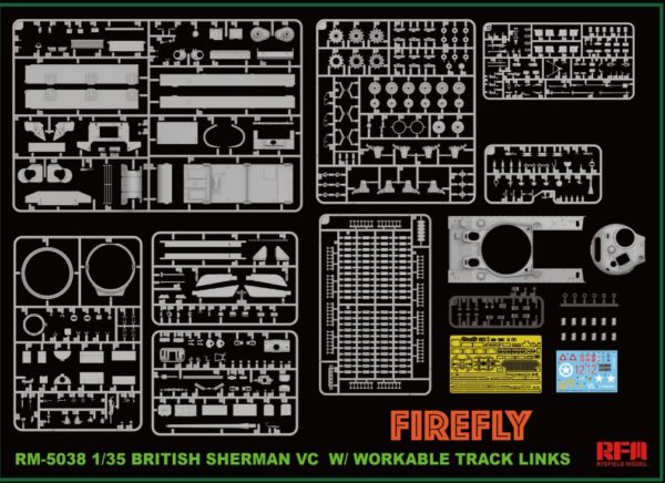 Rye Field UK Core Range 5038 1:35 Sherman VC Firefly VELIKIYE LUKI & Track Links Kit Overlord - Image 2