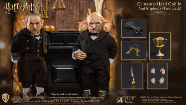 STAR ACE SA0093 1/6 Harry Potter Gringotts Head Goblin and Griphook Twin pack Polyresin Figures - Image 2
