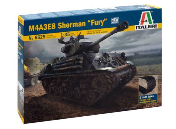 Italeri 1/35  M4A3E8 Sherman Fury Tank Plastic Model Kit 6529 Overlord