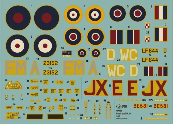 ARMA HOBBY AH40004 1/48 Hawker Hurricane MK IIc with 3 decal options - Image 2