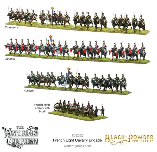 Black Powder 312002002 15MM Epic Battles: Waterloo French Light Cavalry Brigade - Image 2
