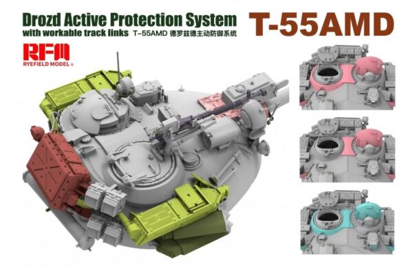 Rye Field UK Core Range 5091 1:35 T-55AMD Drozd Active Protection System Model Kit - Image 2