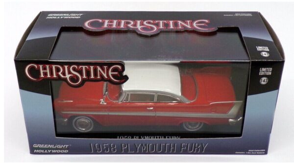 Greenlight 1/43 Scale 86529 - 1958 Plymouth Fury - Christine Red/White - Image 2