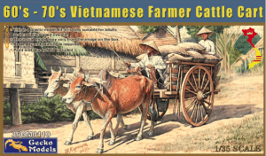 GECKO 35GM0110 1:35 SCALE 60's - 70's Vietnamese Farmer Cattle Cart Set NOV CTN