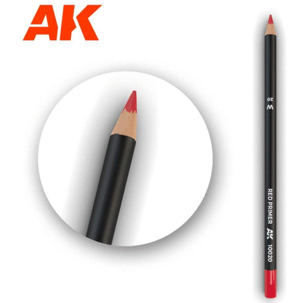 AK Interactive 10020 Red Primer - Weathering Watercolor Pencil