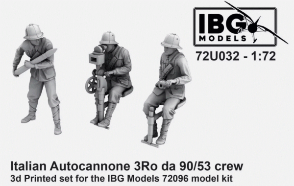 IBG Models 72U032 1:72 3Ro Italian Autocannone da 90/53 crew