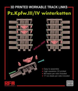 Rye field 2018 1/35 3D PRINTED WORKABLE TRACK LINKS Pz.Kpfw.III/IV winterketten THFS