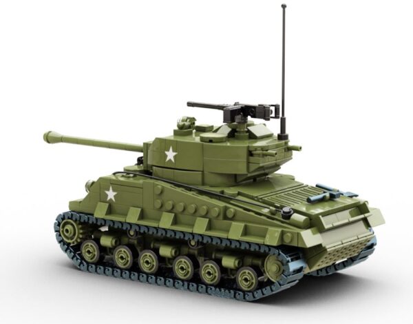 BUILD ARMY 1002 1/33 USA M4 Sherman M4A3E8 Easy Eight Brick Model with Interior Detail Overlord - Image 2