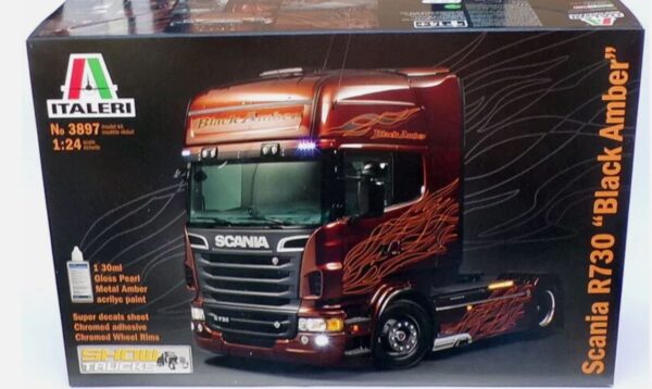 Italeri 3897 1/24 Scale Model Kit Scania R730 Truck "Black Amber" - Image 2