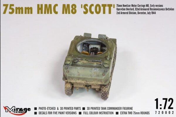 Mirage Hobby 720002 1/72 US Army 75mm HMC M8 Scott Overlord and West Wall - Image 2
