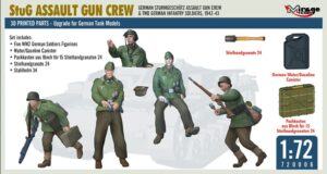 Mirage Hobby 720008 1/72 3D Printed WW2 German StuG Assault Gun Crew with Infantry 1942/43