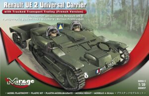 MIRAGE HOBBY MIR355027 1/35 Renault UE2 Universal Carrier With Tracked Tolly Plastic Model Kit
