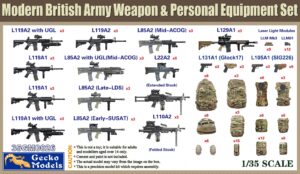 GECKO MODELS 35GM0026 1/35 British Army Weapon & Personal Equipment Set Plastic Model Kit