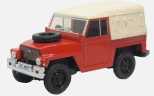 OXFORD DIECAST 43LRL011 1/43 LAND ROVER 1/2 TON LIGHTWEIGHT CANVAS BACK IN RED