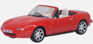 Oxford Diecast 76MAZ001 1/76 Mazda MX5 Mk1 Open Classic Red