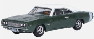 Oxford Diecast 87DC68005 1:87 Scale 1968 Dodge Charger Racing Green/White