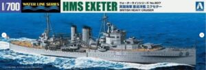 Aoshima 06754 1/700 Royal Navy HMS Exeter British Heavy Cruiser Waterline Model Kit