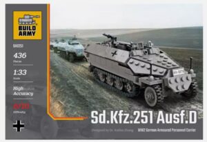 Build Army B0251 1/33 SDKfz 251 Ausf D German Halftrack Scale Brick Building Kit 436 Bricks