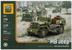 Build Army B1101 1/33 Willys MB Jeep Utility Vehicle Brick Model 178pcs