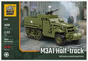 Build Army B1103 1/33 M3A1 Half-Track APC Brick Model 468pcs