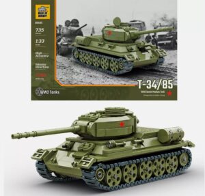 Build Army B3485 1/33  Soviet T-34/85  Tank Brick Model 735pcs