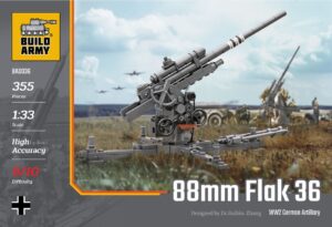 Build Army B0036 1/33 88mm Flak 36 Artillery Brick Building Kit 355 Bricks