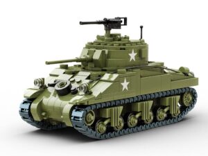 BUILD ARMY B1001 1/33 USA M4 Sherman Tank Brick Model with Interior Detail Overlord