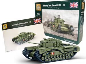 BUILD ARMY 2001 1/33 WW2 BRITISH CHURCHILL MK III TANK BRICK MODEL WITH INTERIOR DETAIL Overlord
