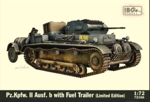 IBG 72166 1/72 Panzer II Pz.Kpwf.II Ausf.B w/Fuel Trailer Model Kit