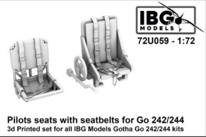 IBG 72U059 1/72 Gotha Go-242A-1 / Go-244 - Pilots Seats with Seatbelts (3D-Printed