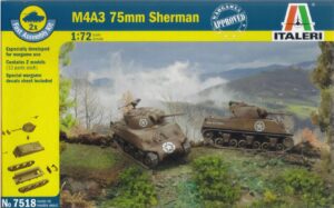 Italeri 7518A 1/72 (20mm) M4A3 Sherman 75mm (Fast Build) 2 X Wargame kits Overlord