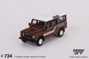 Mini GT 00734 1/64 Land Rover Defender 110 1985 County Station Wagon RHD