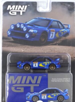 Mini GT 00975-BL 1/64  Subaru Impreza WRC98 1998 Rally Monte-Carlo 3rd Place