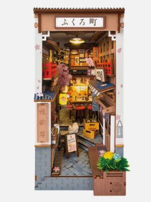 Rolife Sakura Wine Alley DIY Book Nook Shelf Insert Model Kit TGB11