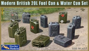 GECKO MODELS 35GM0079 1/35 Modern British 20L Fuel Cans And Water Can Set Plastic Model Kit