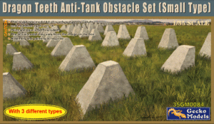 GECKO MODEL 35GM0084 1/35 Dragon Teeth Anti-Tank Obstacle Set (Small Version Overlord WEST WALL