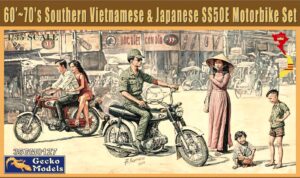 GECKO MODELS 35GM0127 1/35 60’~70’s Southern Vietnamese & Japanese Motorbike Set