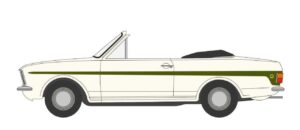 OXFORD 1/43 FORD CORTINA MKII CRAYFORD CONVERTIBLE ERMINE WHITE/GREEN 43CCC002
