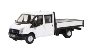 OXFORD DIECAST 76TPU005 1/76 WHITE FORD TRANSIT DROPSIDE