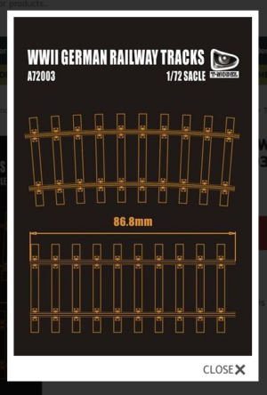 T-Model 1/72 WWII German Railway Tracks THFS