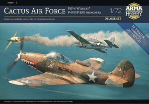 ARMA HOBBY AH70049 1/72 Cactus Air Force Deluxe Set – F4F-4 Wildcat® and P-400/P-39D Airacobra over Guadalcanal