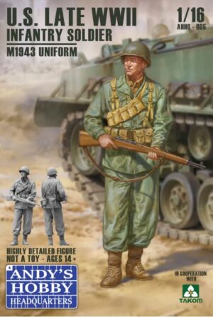 ANDY'S HOBBY HEADQUATERS AHHQ005 1/16 US ARMY INFANTRYMAN WW2/KOREAN WAR