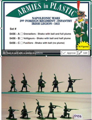 ARMIES IN PLASTIC 5456C 1/32 Napoleonic Wars 3rd Foreign Regiment Infantry Irish Legion 1812 FUSILIERS