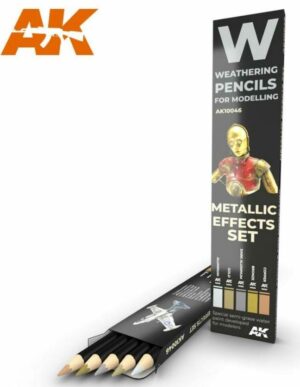 AK Interactive AK10046 Metallic Effects Weathering Pencils Set
