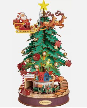 ROLIFE ROBOTIME AMS01 Wooden Model Kits for Adults, Music Box Christmas Melody Tree, 3D for