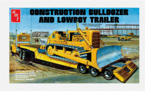 AMT 1218 1:25 Lowboy Trailer and Bulldozer Combo Kit plastic assembly model kit