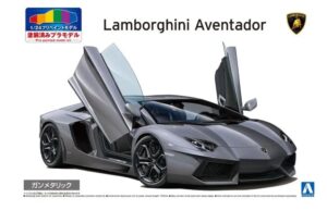 AOSHIMA 06202 1/24 Lamborghini Aventador 2011 Gun Metallic PrePainted Model Kit