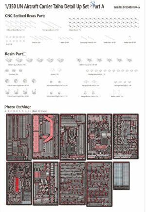 Very Fire 350901UP-A 1/350 IJN Aircraft Carrier Taiho Detail Up Set - Part A