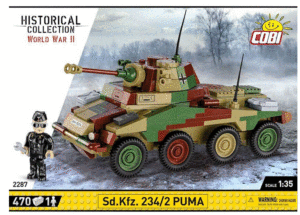 COBI 2287 1/35 HC WWII Sd.Kfz. 234/2 PUMA 1:35 Tank Brick Model 470pcs